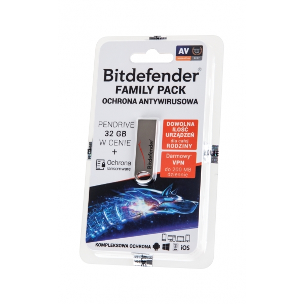 Bitdefender Family Pack na 1 rok + 32GB flash disk