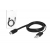 USB kábel - microUSB 1m, plochý, čierny.