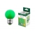 LED guľová žiarovka E27 230V 1W zelená.