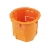 Koncová krabica jednoduchá, 60 x 60 p / t, hlboká, oranžová.