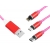 Magnetický USB kábel 3v1 červený KK21W LED podsvietenie (jasne červené).