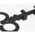 Kovový vešiak na kľúče čierny matný v tvare kľúča