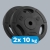 Sada bitúmenových závaží 2x10kg, otvor 31mm, doska s úchytmi, REBEL ACTIVE