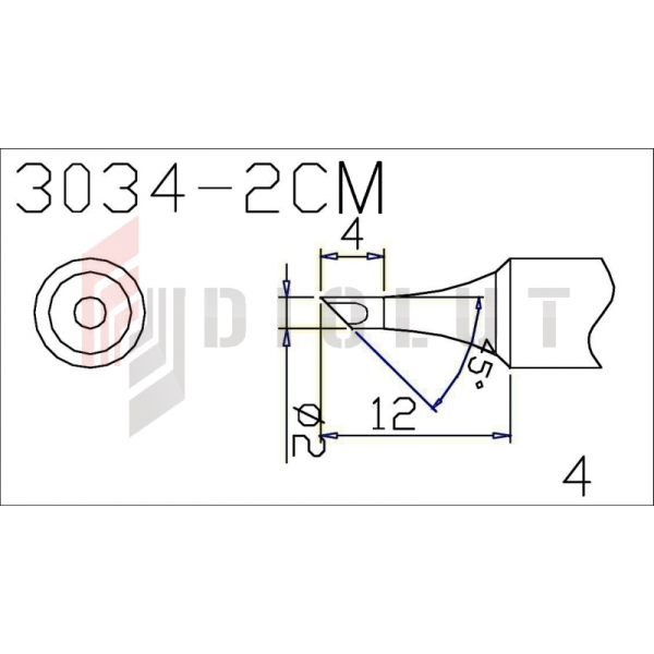Q303-2CM miniatúrny hrot 2mm s teplotným senzorom pre QUICK202D