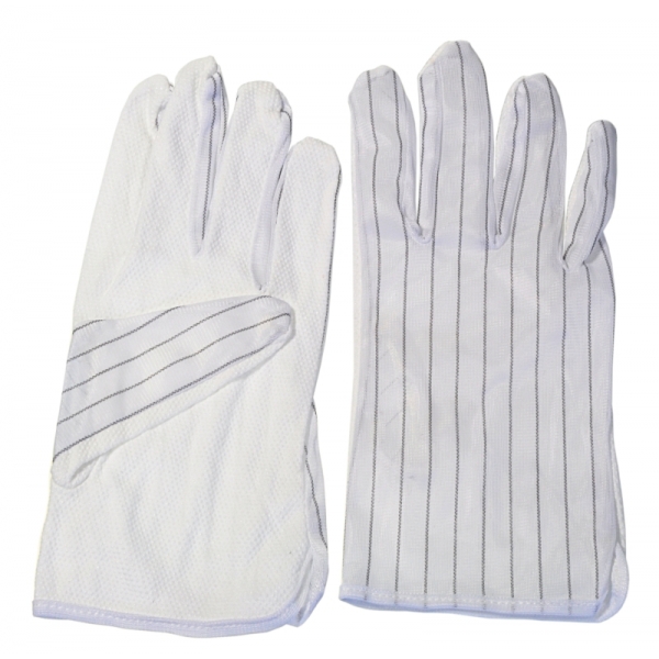 ESD polyesterové bodkované antistatické rukavice medium S