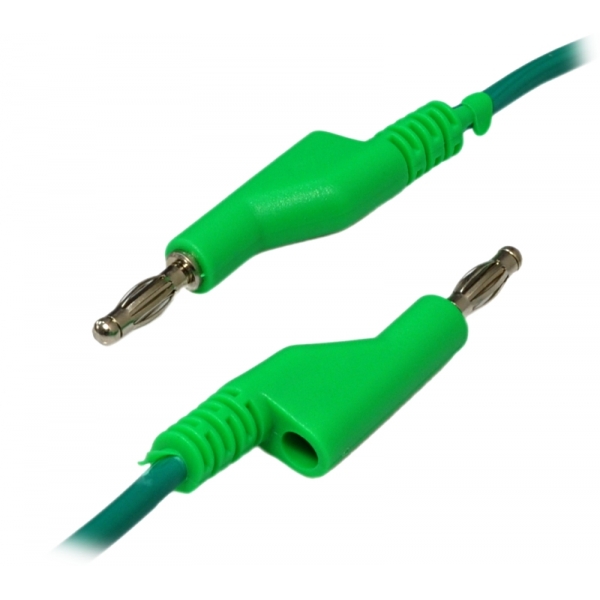 Zelený silikónový testovací kábel 2x BANAN + 4mm zásuvka (M + F)