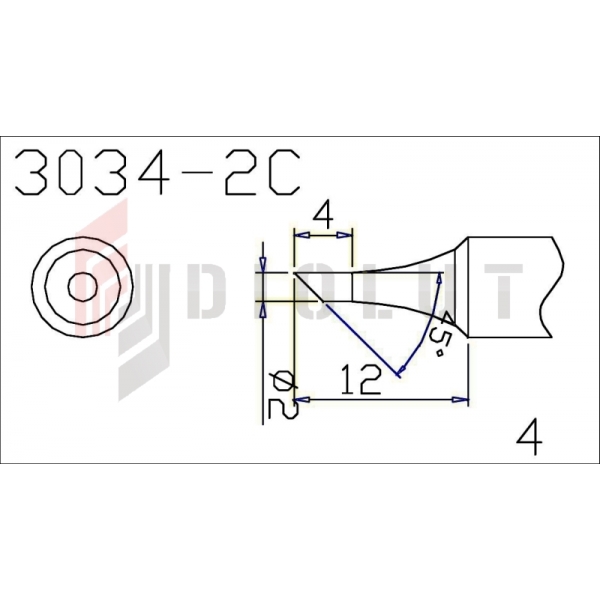 Čepeľ Q303-2C, rez 2mm s teplotným senzorom pre QUICK202D