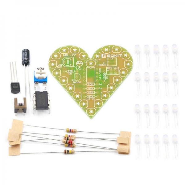 LED srdce pulzujúce pre vlastnú montáž 22 LED diód
