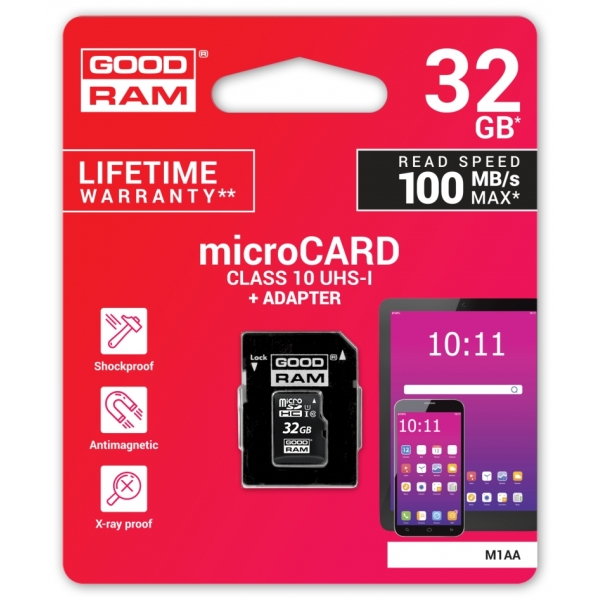 32GB pamäťová karta microSD UHS-I Goodram s adaptérom