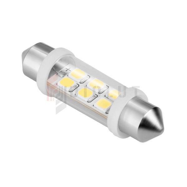 Auto LED žiarovka 12V 10 * 40, 6xSMD Sv8,5, biela