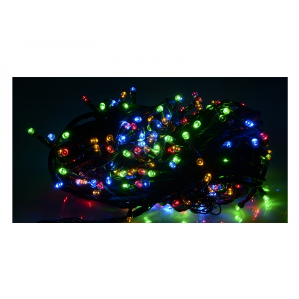 Svetlo na vianočný stromček 200 LED viacfarebné zelené kábel, HQ.