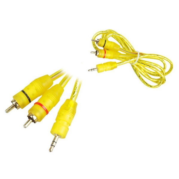 2 RCA zástrčka na 2 RCA zástrčkový kábel, 1,5 m, žltý.