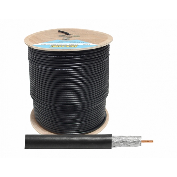Koaxiálny kábel F660 + 1,1CCS gel 300m čierny