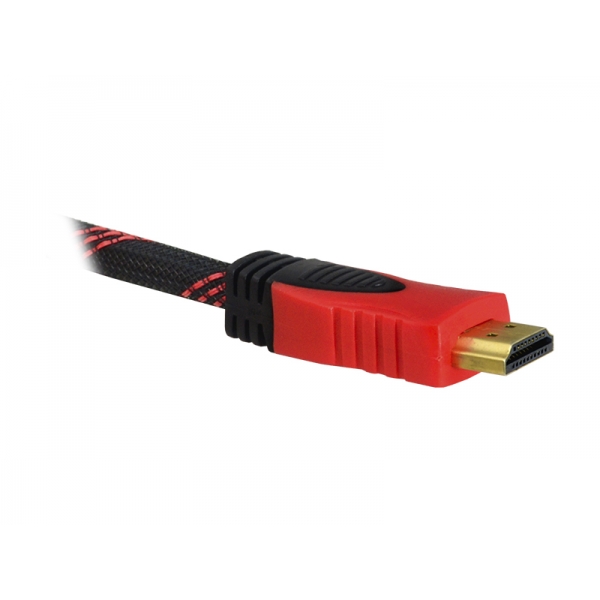 Kábel HDMI-HDMI v1.4, 10m, červený.