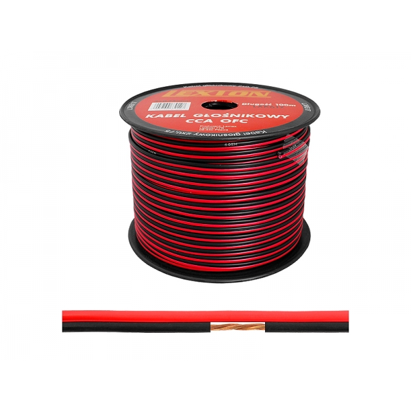 Reproduktorový kábel LEXTON 2x0,75CCA čierny / červený