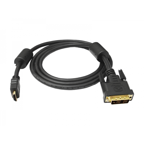 Zlatý DVI - HDMI kábel 19 pin + 1,5m filter