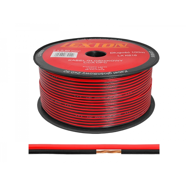 LEXTON 2x0,50 CCA čierny / červený reproduktorový kábel