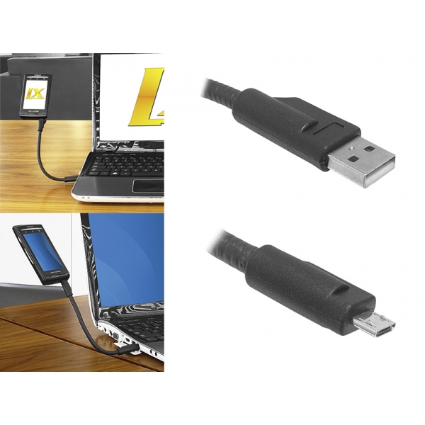 USB kábel - Micro USB 45 cm 