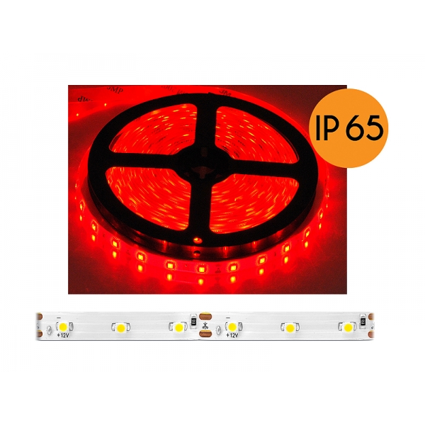 LED lano ECO IP65 červené 300 diód 5m biele SMD2835 substrát.