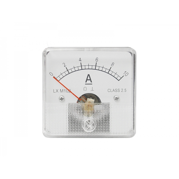 Analógový meter, ampérmeter, štvorcový 10A, s bočníkom