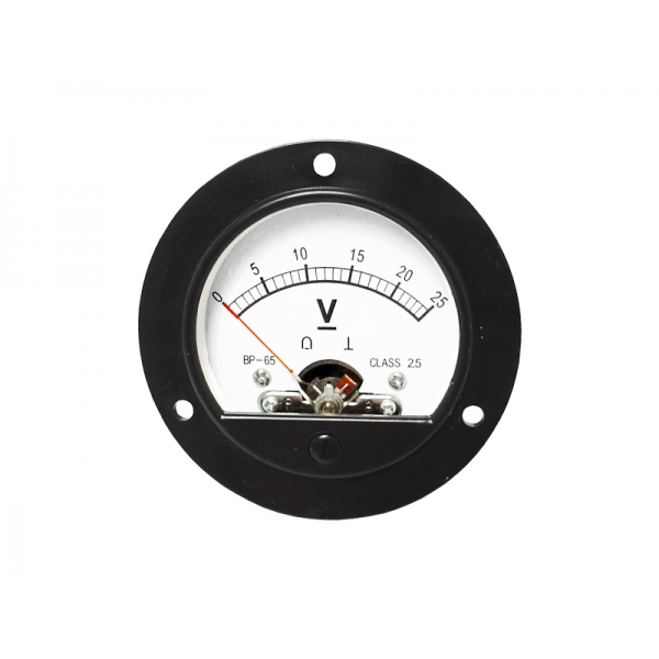 Analógový voltmeter 25V okrúhly