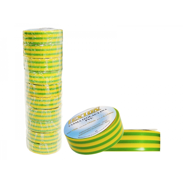 Izolačná páska LEXTON žltá / zelená 10m.