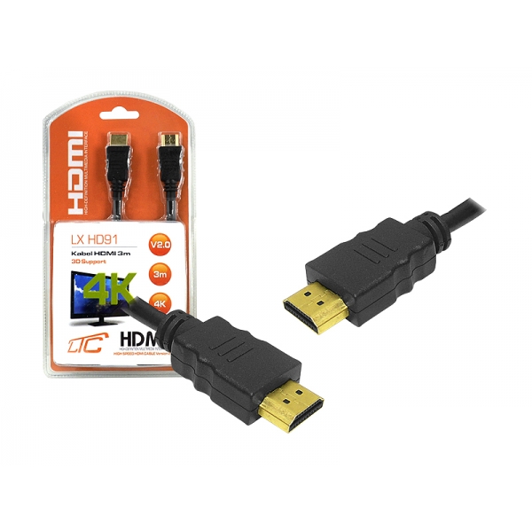 Kábel HDMI-HDMI v2.0, 3m, 4K.