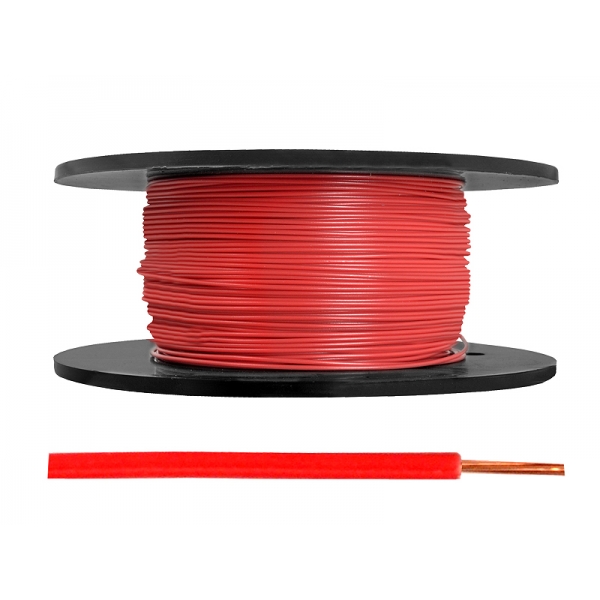 Kábel LgY / H05V-K 1x0,5, červený, 100 m.