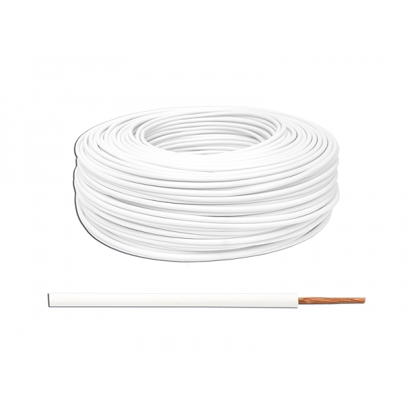 Kábel LgY / H07V-K 1x1,5, biely, 100m.