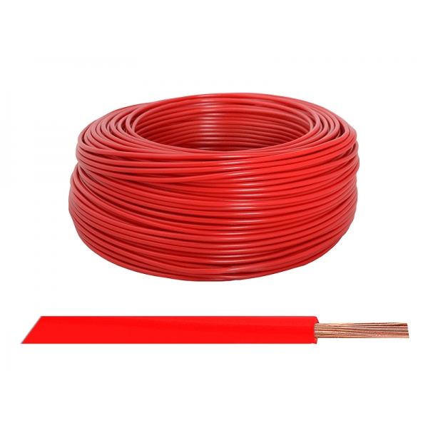 Kábel LgY / H07V-K 1x1,5, červený, 100 m.