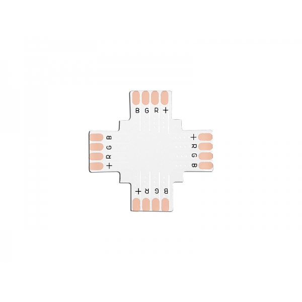 Konektor pre LED pásik PCB "+" 10mm RGB, 4pin.