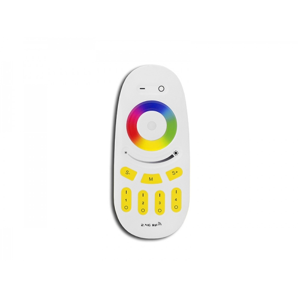 4-zónový PILOT pre RGB + W Mi-Light ovládač, dotykový displej, rádiové ovládanie.