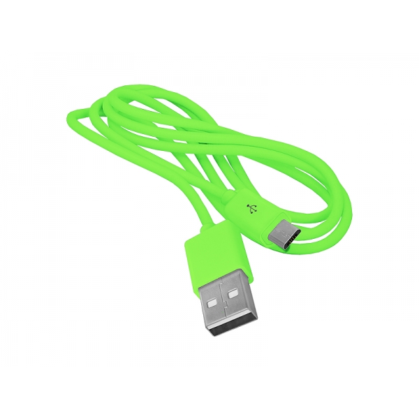 USB kábel - microUSB, 1m, zelený.
