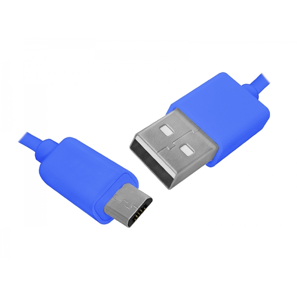 USB kábel - microUSB, 1m, modrý.