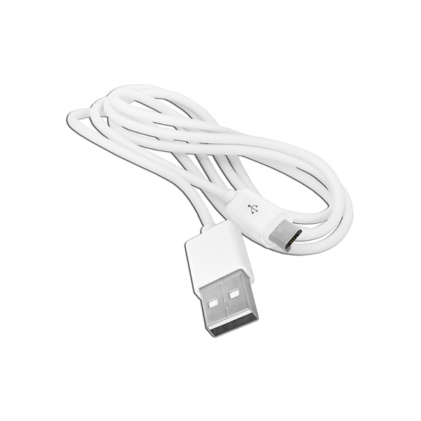 Kábel USB-microUSB, 1 m, biely.