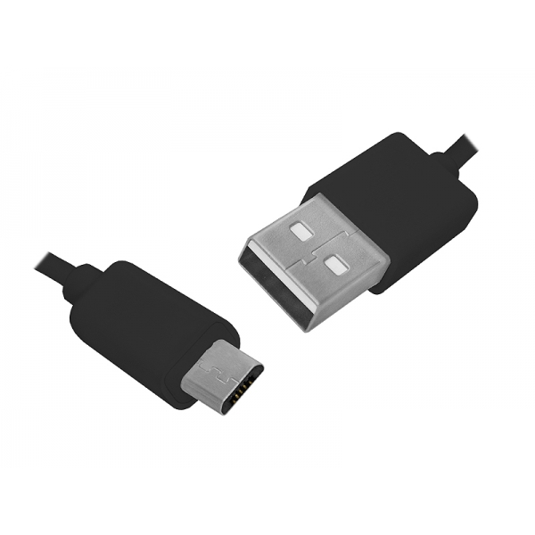 Kábel USB-microUSB, 1 m, čierny.
