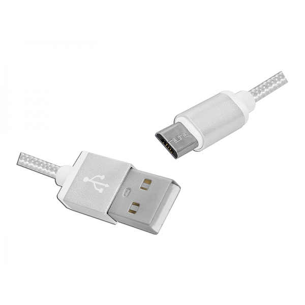 Kábel USB-microUSB, 1 m, biely.