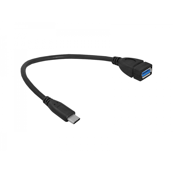 OTG kábel: USB Type-C zástrčka - USB zásuvka, 20 cm.