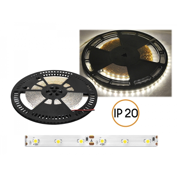 ECO IP20 LED kábel, prirodzené biele svetlo, 60 diód / m, 25 m, biely substrát, SMD2835.