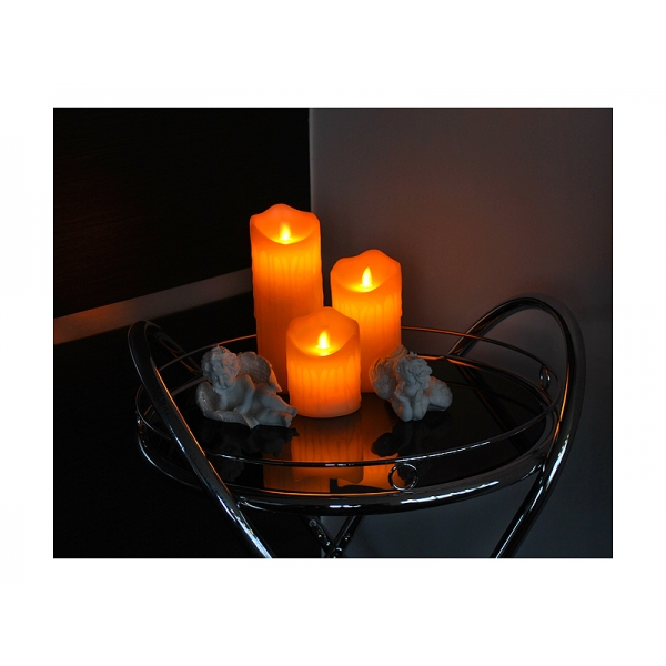 LTC sviečka, LED vosková sviečka 7,5 * 12,5 cm, biela.