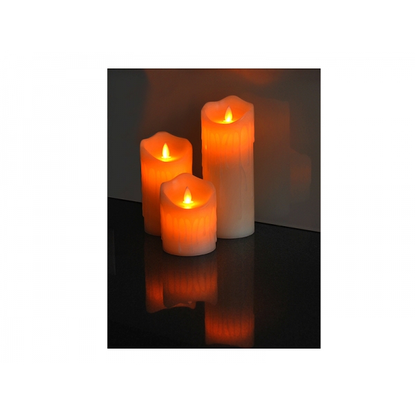 LTC sviečka, LED vosková sviečka 7,5 * 15cm, biela.