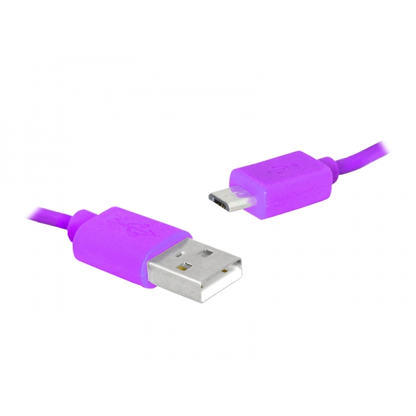 USB-micro USB kábel 1,5m, ružový, HQ.