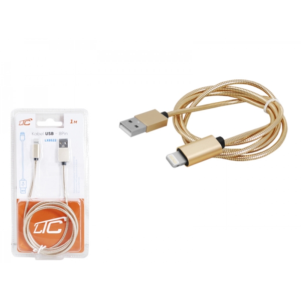 Kábel USB-Iphone 1m, zlatý.