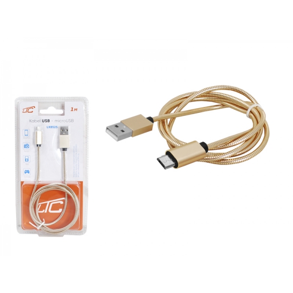 1m USB-microUSB kábel, zlatý.