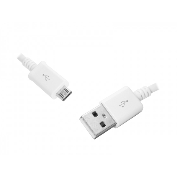 USB kábel - microUSB, 3m, biely.