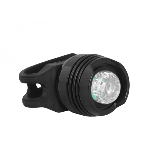 LTC 1W LED predná cyklistická lampa so silikónovým pásikom, čierna.