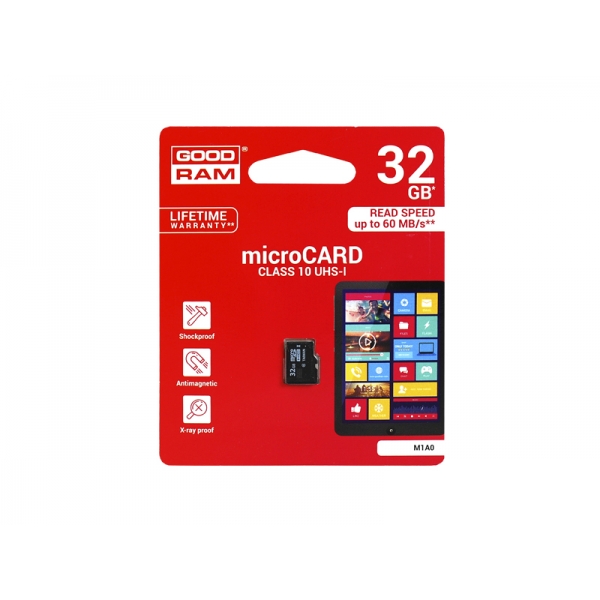 Pamäťová karta MicroSD GOODRAM 32GB 10Class, bez adaptéra.