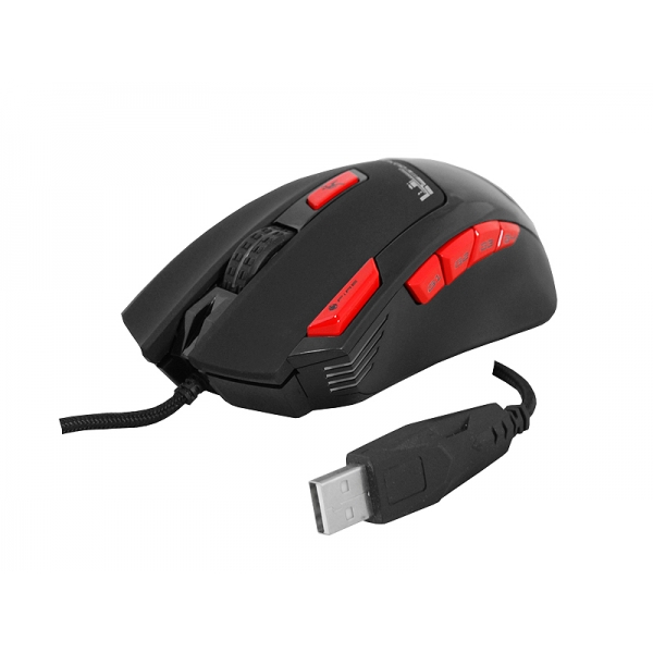 Drôtová LTC 1,7m Herná myš pre hráčov RGB / LED 9D / 6000DPI SCORPION Black