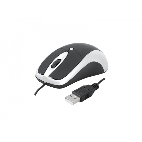 LTC HADES USB káblová optická myš, čierna a strieborná.