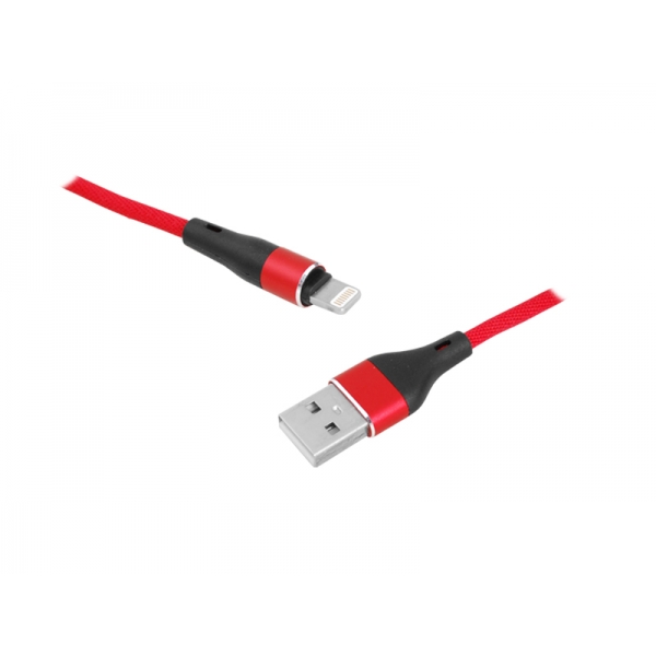 USB kábel - microUSB, 1m, červený.